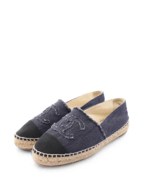 CHANEL Pre-Owned 1986-1988 Coco Mark espadrilles Blue 1082288