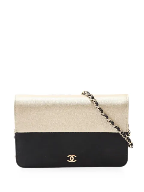 CHANEL Pre-Owned 2016-2017 two-tone leather shoulder bag Black 108791922767972