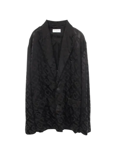 Balenciaga Pre-Owned logo-jacquard single-breasted blazer Black 1083966