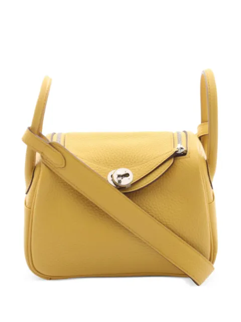 Hermès Pre-Owned 2023 mini Lindy shoulder bag Yellow 1086657B