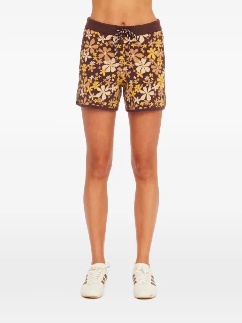 The Upside Copacabana floral-print knit mini shorts Brown USW326032