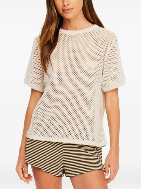 The Upside Casey open-knit T-shirt Neutrals USW326125