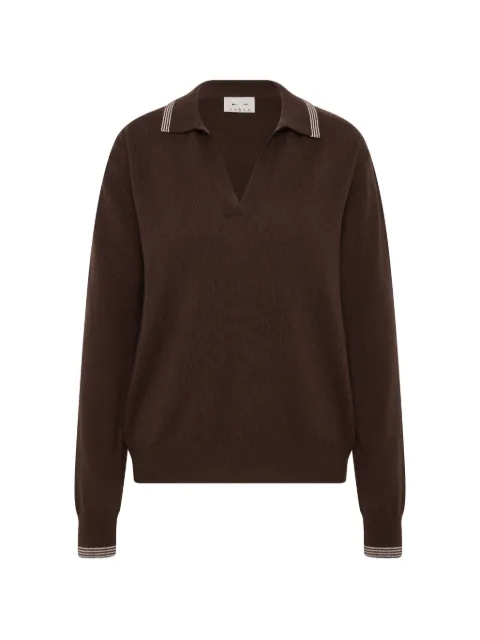 The Upside Coco Luna striped-trim sweater Brown USW326022