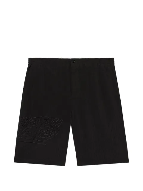 Off-White Handstyle logo organza bowling shorts Black 44MCB09KF26F001001