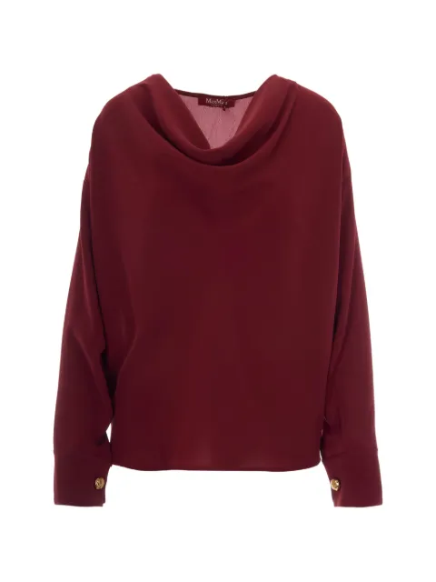 Max Mara cowl-neck button-cuff blouse Red 2626196015