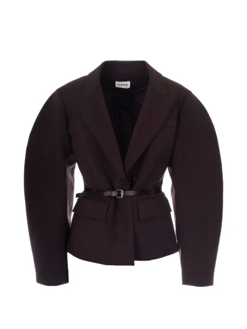 P.A.R.O.S.H. belted puff-sleeve jacket Brown D420473