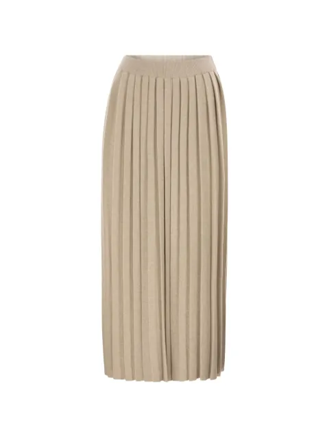 Fabiana Filippi pleated knitted skirt Neutrals GND216F339D230
