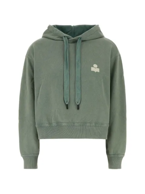 MARANT ÉTOILE logo-print drawstring hoodie Green SW0200FAD1M04E
