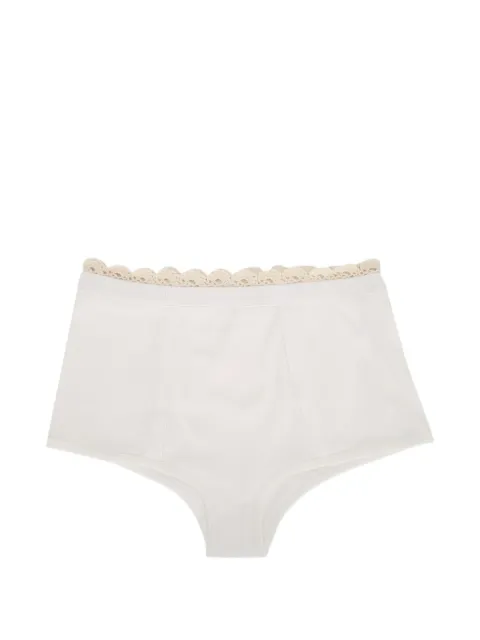 Magda Butrym ribbed scalloped-trim shorts White 183725
