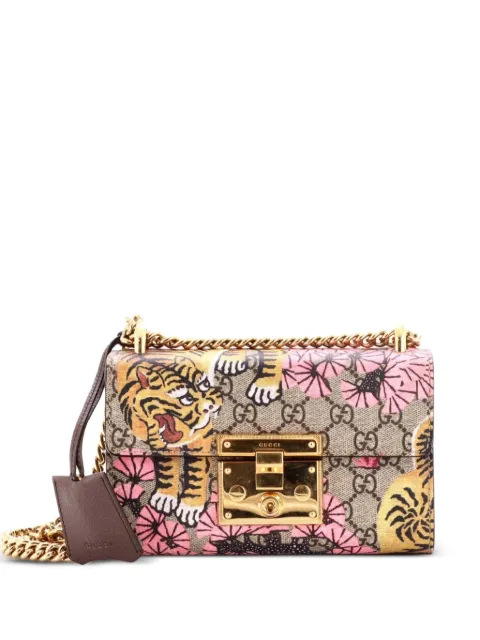 Gucci Pre-Owned Padlock Bengal Print GG Coated Canvas Small shoulder bag Brown 5V7V05PHD78GDYT3