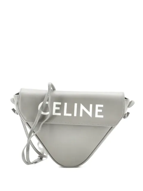 Celine Pre-Owned Triangle Bag Leather Small crossbody bag Grey QZ27HSMQP7KTX8BS