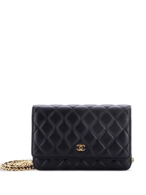 CHANEL Pre-Owned Wallet on Chain Quilted Lambskin crossbody bag Black YTGDBFB9SPPO684W