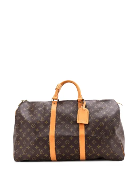 Louis Vuitton Pre-Owned Keepall Bag Monogram Canvas 50 travel bag Brown QKNTUMARKV0OQJ28