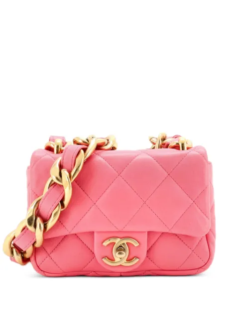 CHANEL Pre-Owned Funky Town Flap Bag Quilted Lambskin Mini shoulder bag Pink PVOK81L7UKGBFY86