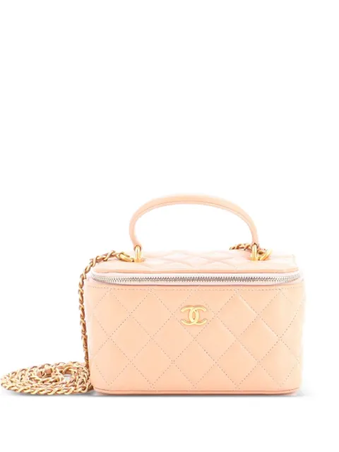 CHANEL Pre-Owned Classic Top Handle Vanity Case with Chain Quilted Lambskin Small crossbody bag Neutrals Y67ZBCXUZQJE4CFY