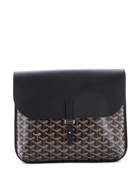 Goyard Pre-Owned Coursier Messenger Bag Coated Canvas and Leather crossbody bag Black PNK1MWTLCI6IRNN5