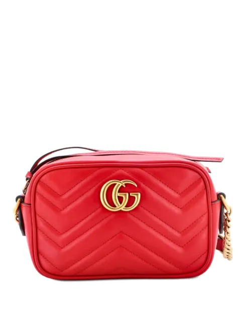 Gucci Pre-Owned GG Marmont Shoulder Bag Matelasse Leather Mini crossbody bag Red XOD19O4MD1BGWD9T