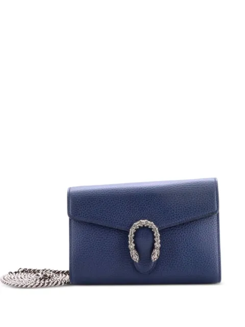 Gucci Pre-Owned Dionysus Chain Wallet Leather with Embellished Detail Small crossbody bag Blue P3PVJFG5BKIX7SNC