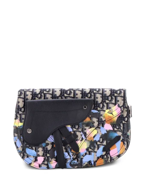 Christian Dior Pre-Owned Saddle Messenger Pouch Alex Foxton Floral Oblique Canvas crossbody bag Blue WTCRW1598EVCGEZM