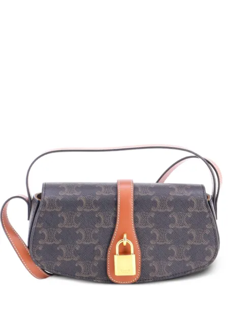 Celine Pre-Owned Tabou Clutch with Strap Triomphe Coated Canvas shoulder bag Brown WQ31AOGQBHFQR1IS