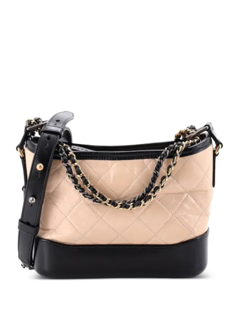 CHANEL Pre-Owned Bicolor Gabrielle Quilted Aged Calfskin Small hobo bag Black MFBPXS7DKSFRJCZD