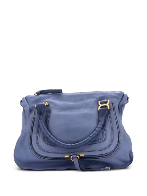 Chloé Pre-Owned Marcie Leather Large shoulder bag Blue LPYCKUEUYB1BH3Q2