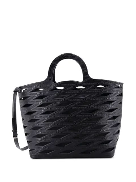 Balenciaga Pre-Owned Neo Basket Bag Cutout Embossed Leather Large tote bag Black 4ME3VOK5ZUEYHUHU