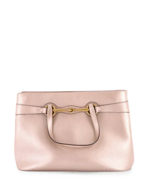 Gucci Pre-Owned Bright Bit Convertible Leather Medium tote bag Metallic 29DM78WPFQPN66YK