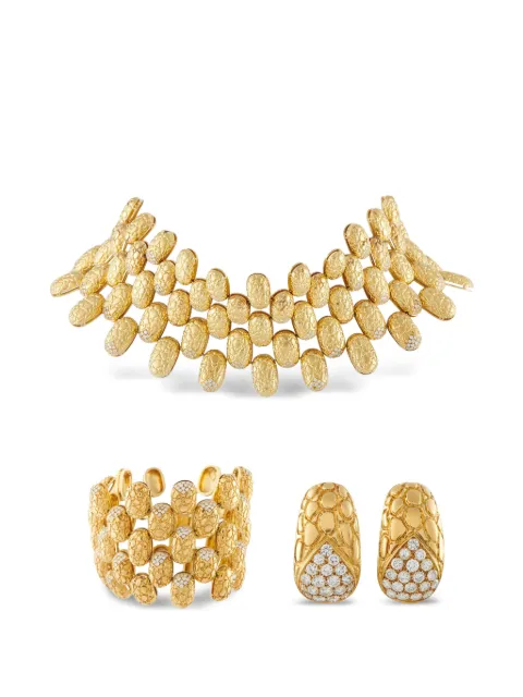 Gucci Pre-Owned diamond textured jewellery set Gold GU22060526