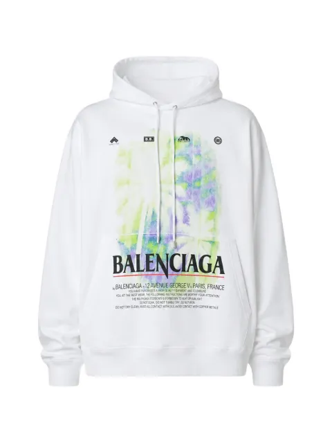 Balenciaga graphic-print hoodie White 858143TUVZ9