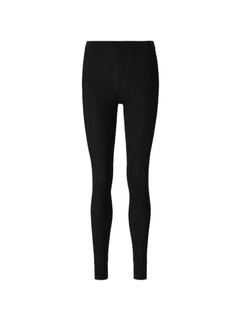 TOM FORD sequin-embellished ribbed-knit trousers Black PAK107YAE015
