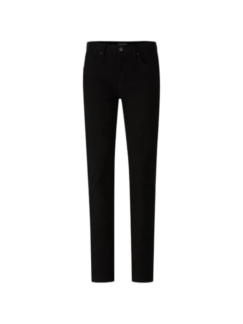 TOM FORD logo-patch jeans Black DPS001DMC083