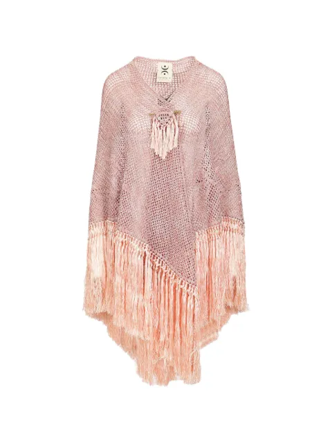 Chiara Is fringed open-knit scarf Pink SROS002CU