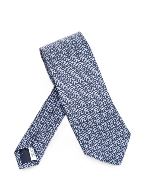 Ferragamo pointed-tip tie Blue 351441