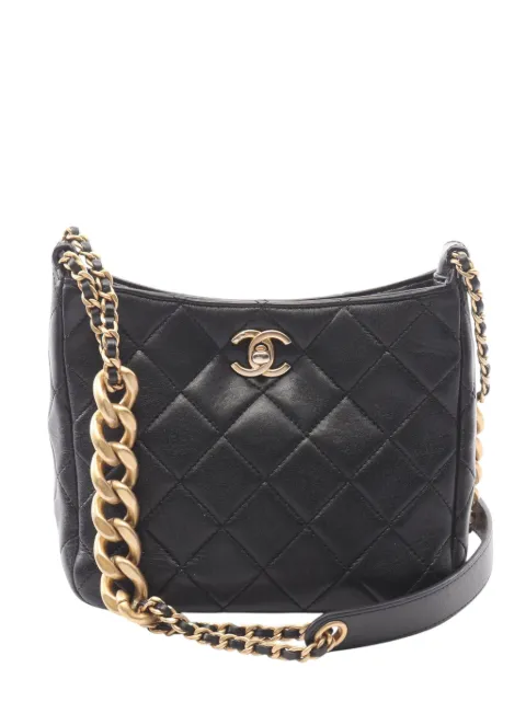 CHANEL Pre-Owned 2021-2026 CC Quilted Lambskin hobo bag Black XIQK6YKI60GSPJAG