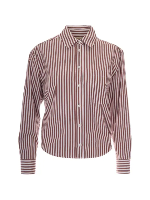 Weekend Max Mara vertical-stripe chest-pocket shirt Brown 2625116101600