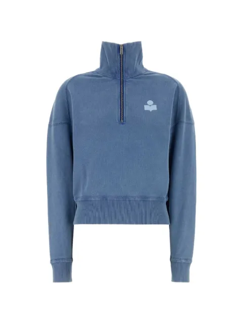 MARANT ÉTOILE logo-print half-zip sweatshirt Blue SW0093FAD1M04E
