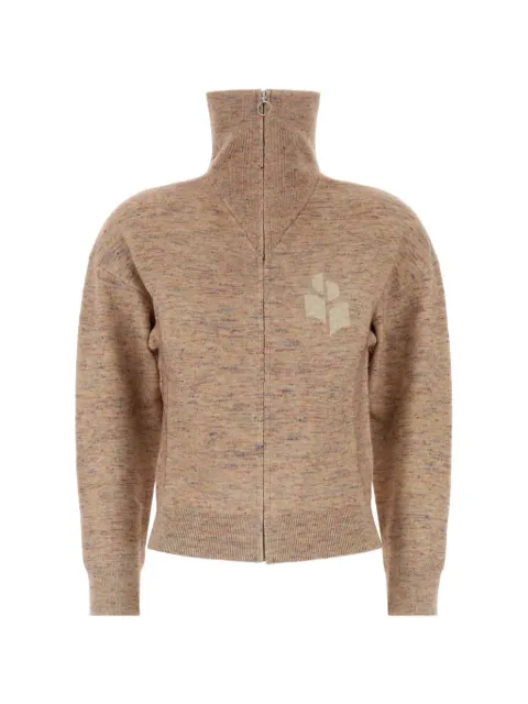 MARANT ÉTOILE Koxy logo-patch cardigan Neutrals CA0189FAD3L05E