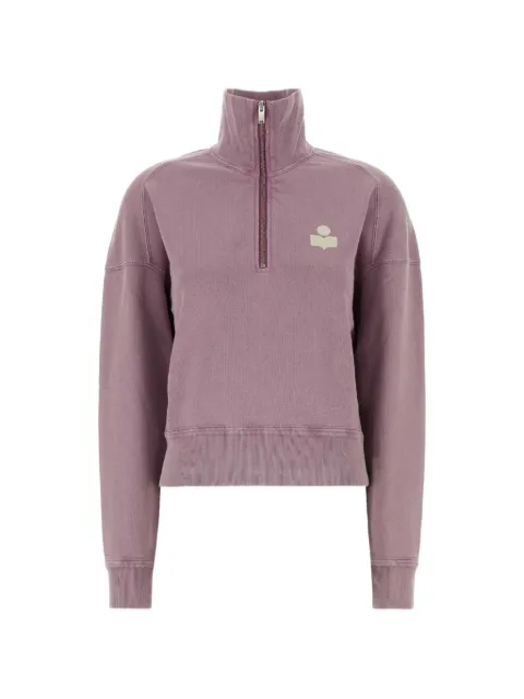 MARANT ÉTOILE logo-print quarter-zip sweatshirt Purple SW0093FAD1M04E