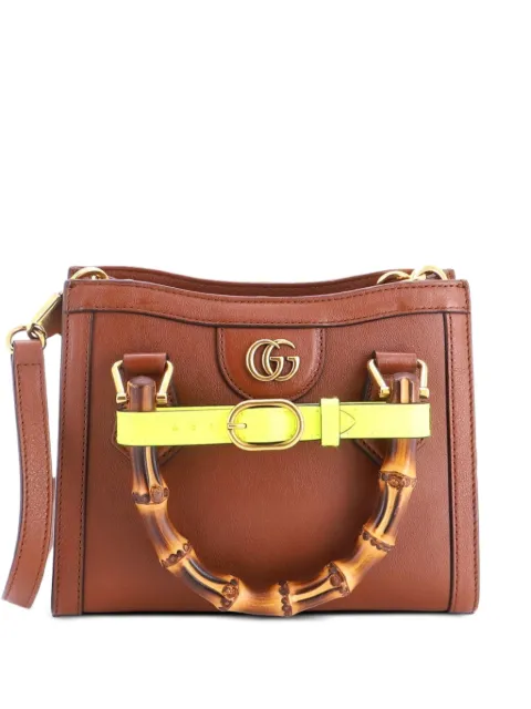 Gucci Pre-Owned Diana NM Bamboo Handle Tote Leather Mini crossbody bag Brown B3L5UZXSZSH3Y7DY