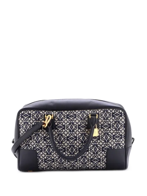 Loewe Pre-Owned Amazona Bag Leather and Jacquard Canvas 28 satchel Blue 99MYYGVOS7GGHSJB