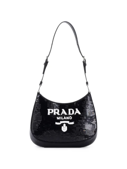 Prada Pre-Owned Cleo Sequins Small shoulder bag Black 8B9NICV7OVTVP2YM
