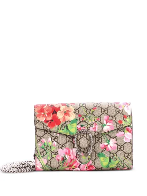 Gucci Pre-Owned Dionysus Chain Wallet Blooms Print GG Coated Canvas Small crossbody bag Brown 6ONTO8ROED7FNP2S