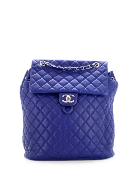 CHANEL Pre-Owned Urban Spirit Quilted Lambskin Large backpack Blue ZMSYWQDDWW882Z46