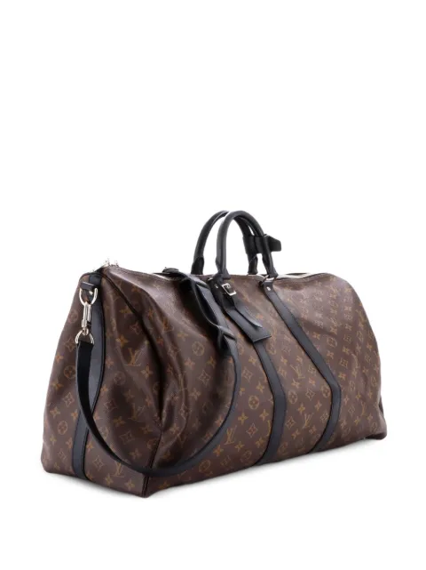 Louis Vuitton Pre-Owned Keepall Bandouliere Bag Macassar Monogram Canvas 55 travel bag Brown YVYLM7V89ANHG9RB
