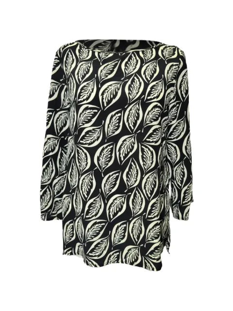 Etro Vintage leaf-print silk dress Black RFCPUGBCL757870W