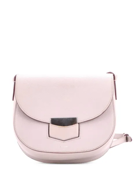 Celine Pre-Owned Trotteur Grainy Leather Small crossbody bag Grey OMTD9EEUGOI2YFBQ