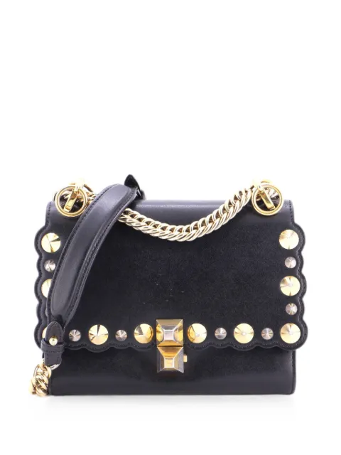 Fendi Pre-Owned Kan I Bag Studded Leather Small shoulder bag Black MYJRNJ8FB9834EAX