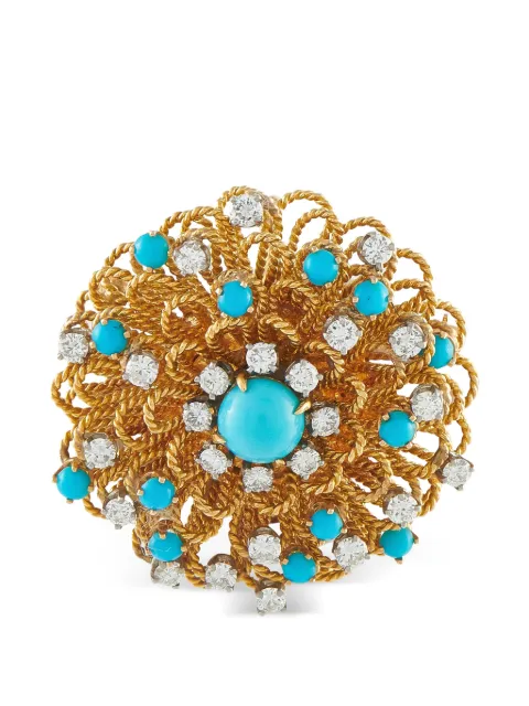 LB Exclusive turquoise and diamond brooch Gold MF01061826