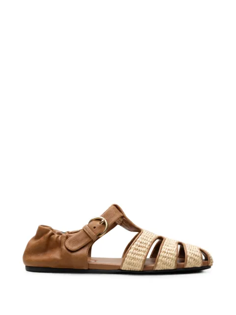 Miu Miu woven-panel buckle-fastening sandals Brown 5E712E